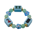 DOT, BAM, CRAK! Mahjong Blue Tile Bracelet