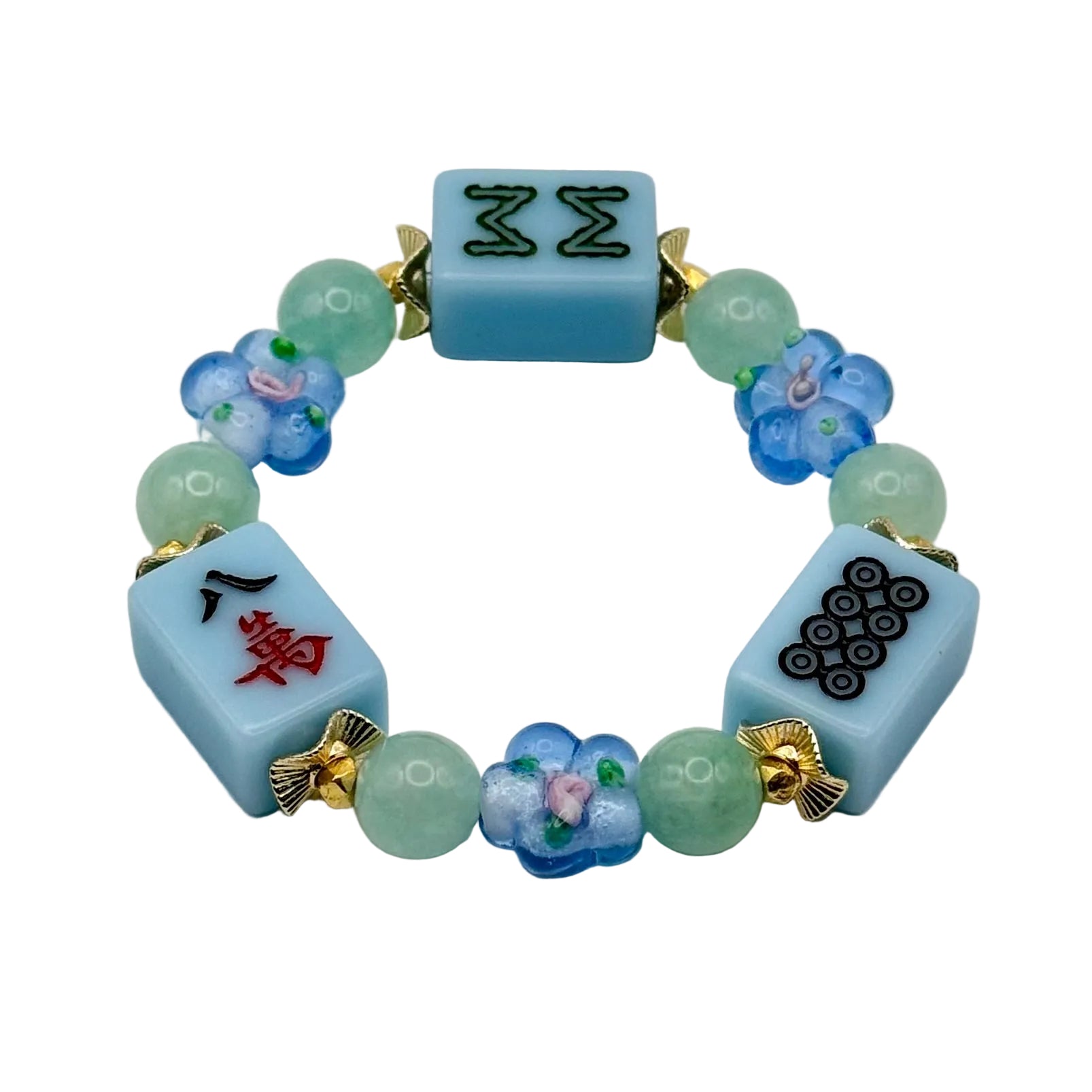 DOT, BAM, CRAK! Mahjong Blue Tile Bracelet