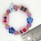 DOT, BAM, CRAK! Mahjong Bubblegum Pink Tile Bracelet