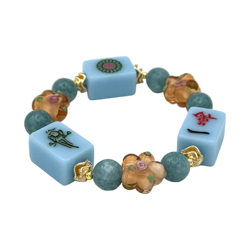 DOT, BAM, CRAK! Mahjong Blue Tile Bracelet