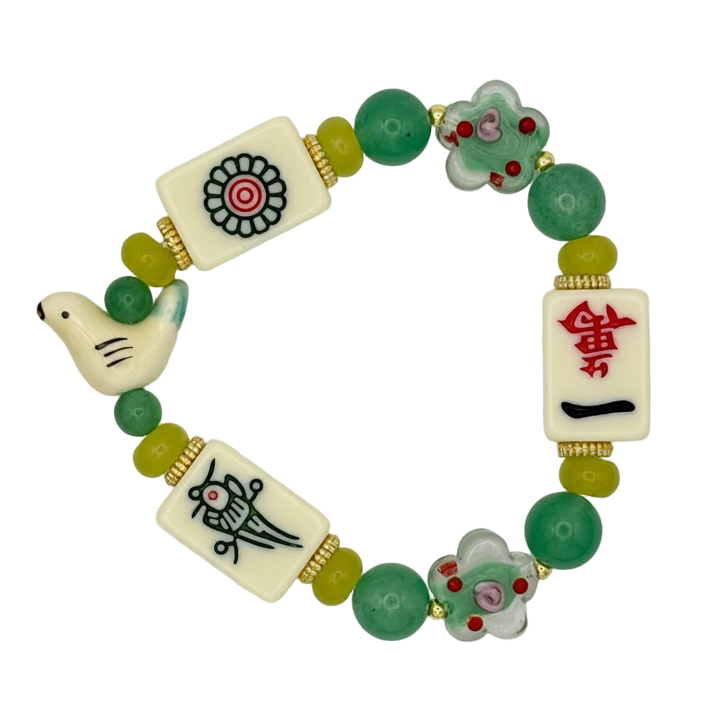 DOT, BAM, CRAK! Mahjong Ivory Tile Bracelet