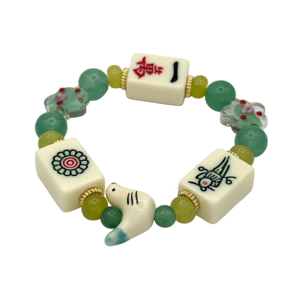 DOT, BAM, CRAK! Mahjong Ivory Tile Bracelet