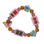 DOT, BAM, CRAK! Mahjong Light Pink Tile Bracelet