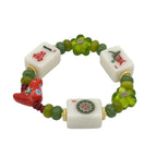 DOT, BAM, CRAK! Mahjong White Tile Bracelet