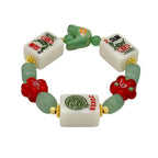 DOT, BAM, CRAK! Mahjong White Tile Bracelet