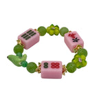 DOT, BAM, CRAK! Mahjong Light Pink Tile Bracelet