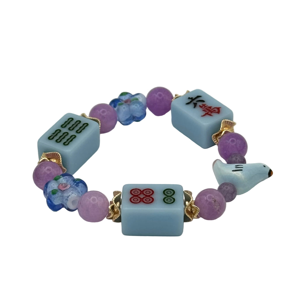 DOT, BAM, CRAK! Mahjong Blue Tile Bracelet