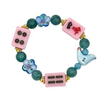 DOT, BAM, CRAK! Mahjong Light Pink Tile Bracelet