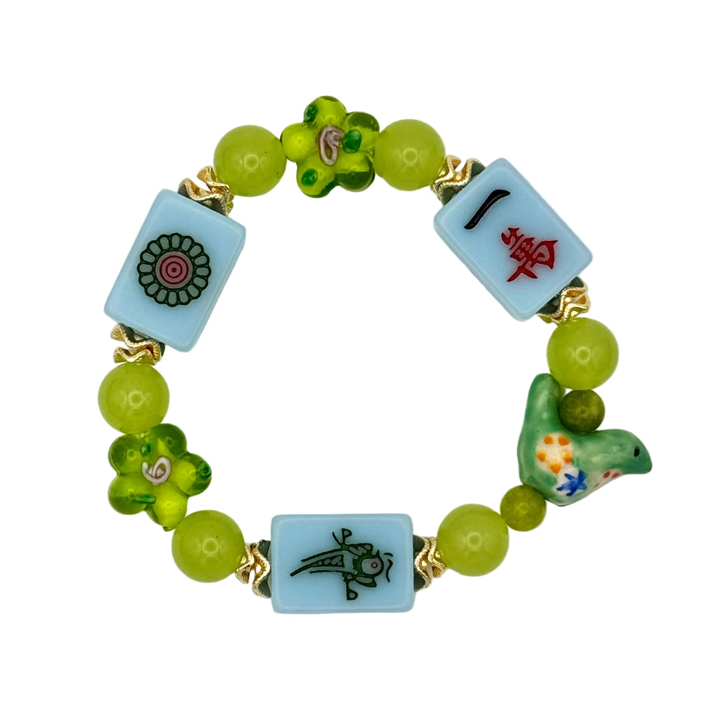 DOT, BAM, CRAK! Mahjong Blue Tile Bracelet