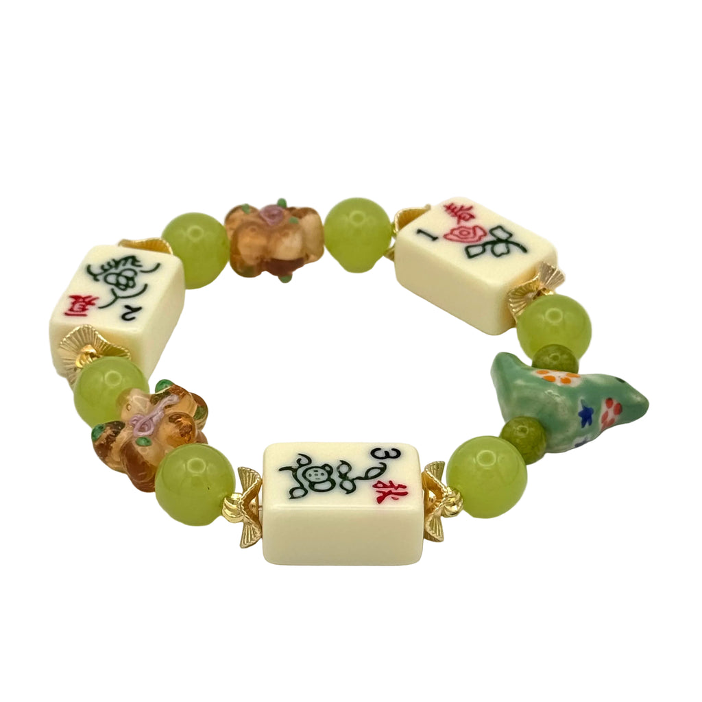 DOT, BAM, CRAK! Mahjong Ivory Tile Bracelet