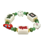 DOT, BAM, CRAK! Mahjong White Tile Bracelet