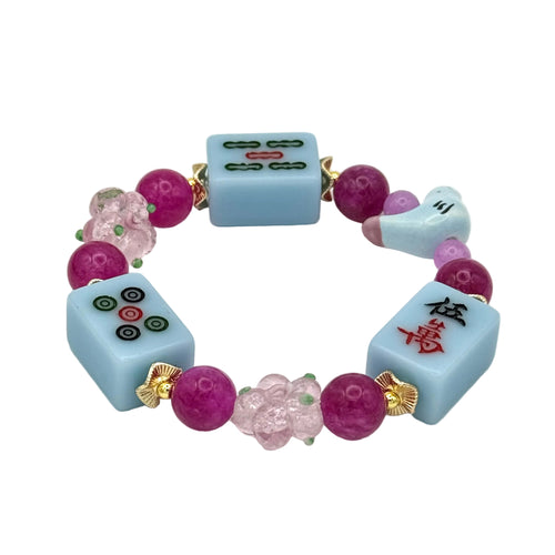 DOT, BAM, CRAK! Mahjong Blue Tile Bracelet