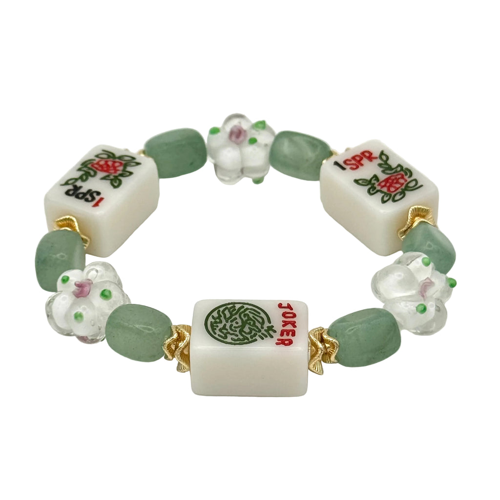 DOT, BAM, CRAK! Mahjong White Tile Bracelet