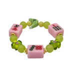 DOT, BAM, CRAK! Mahjong Light Pink Tile Bracelet