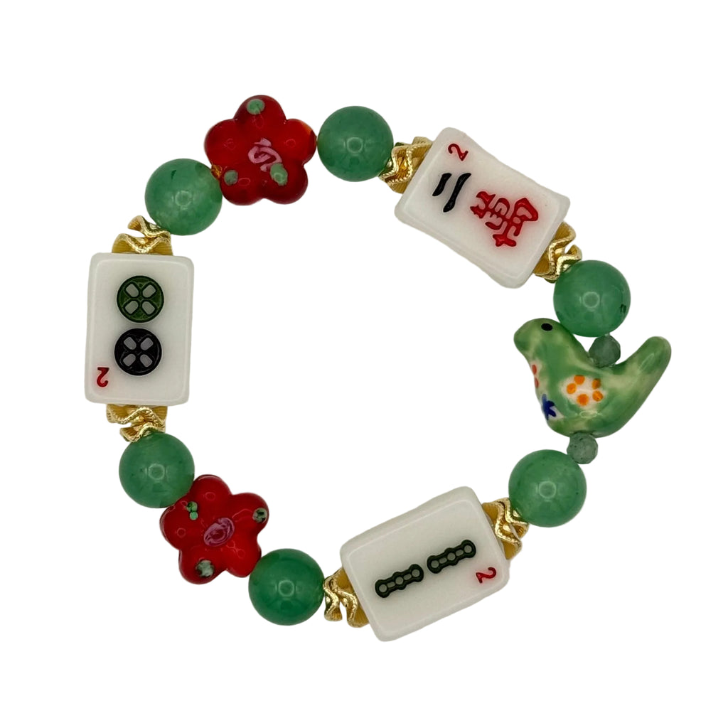DOT, BAM, CRAK! Mahjong White Tile Bracelet