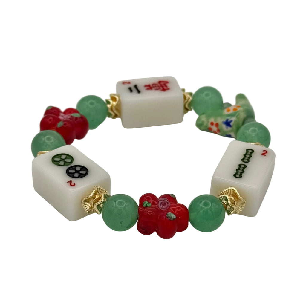 DOT, BAM, CRAK! Mahjong White Tile Bracelet