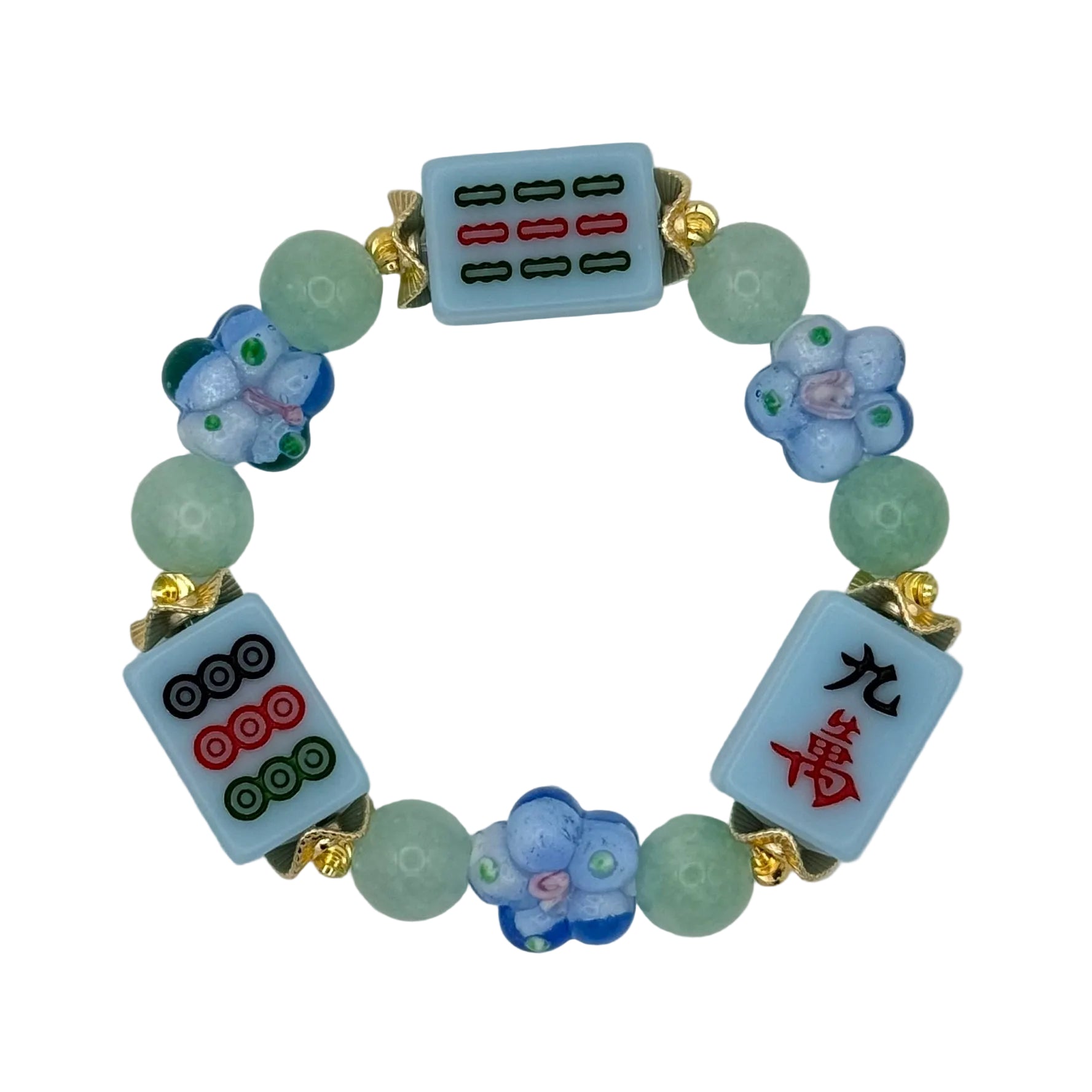 DOT, BAM, CRAK! Mahjong Blue Tile Bracelet