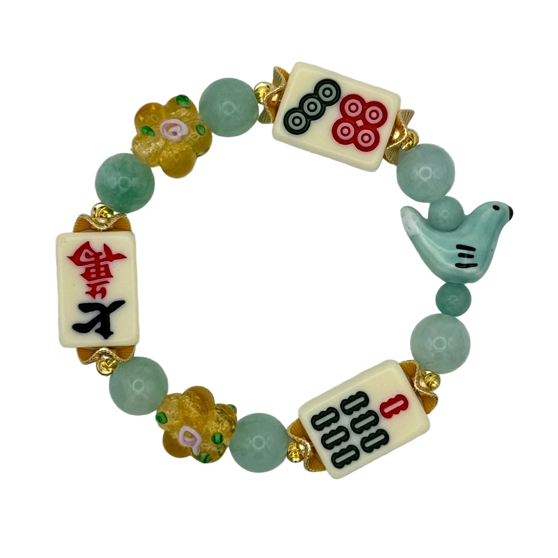 DOT, BAM, CRAK! Mahjong Ivory Tile Bracelet
