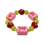 DOT, BAM, CRAK! Mahjong Bubblegum Pink Tile Bracelet