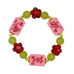 DOT, BAM, CRAK! Mahjong Bubblegum Pink Tile Bracelet