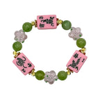 DOT, BAM, CRAK! Mahjong Bubblegum Pink Tile Bracelet