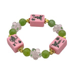 DOT, BAM, CRAK! Mahjong Bubblegum Pink Tile Bracelet