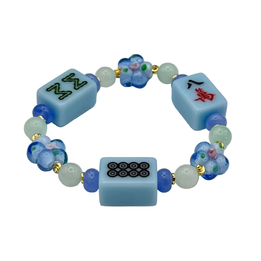 DOT, BAM, CRAK! Mahjong Blue Tile Bracelet