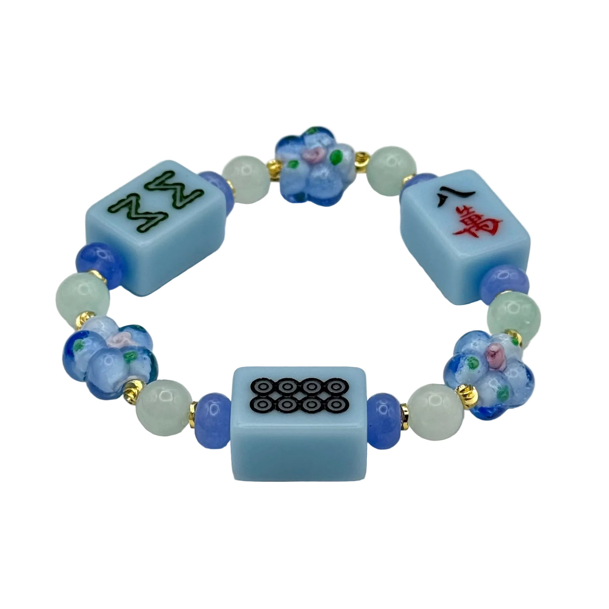 DOT, BAM, CRAK! Mahjong Blue Tile Bracelet