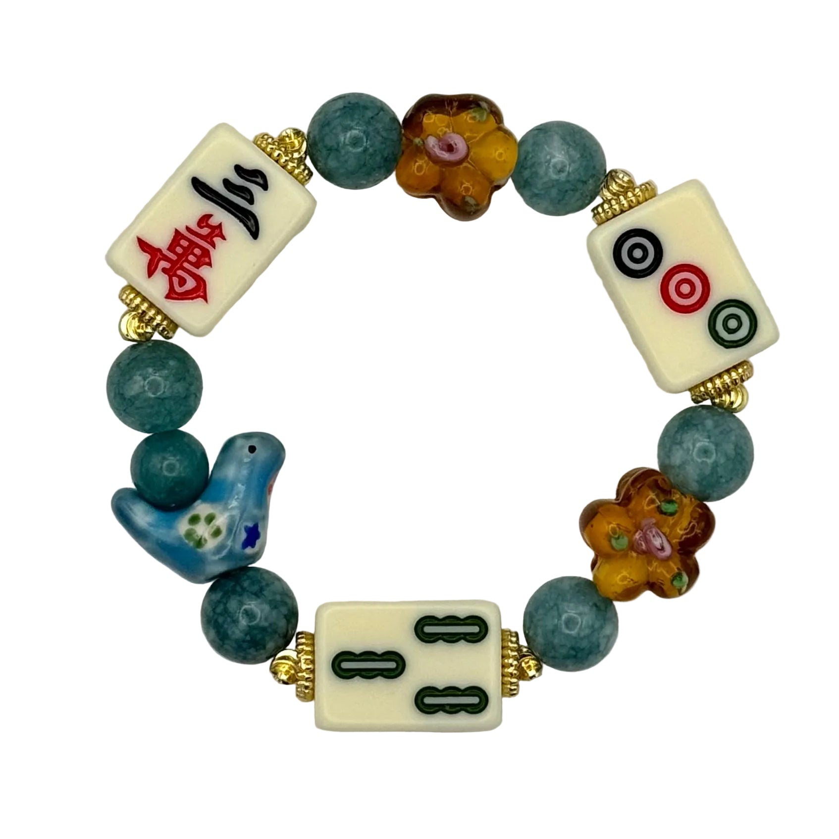 DOT, BAM, CRAK! Mahjong Ivory Tile Bracelet