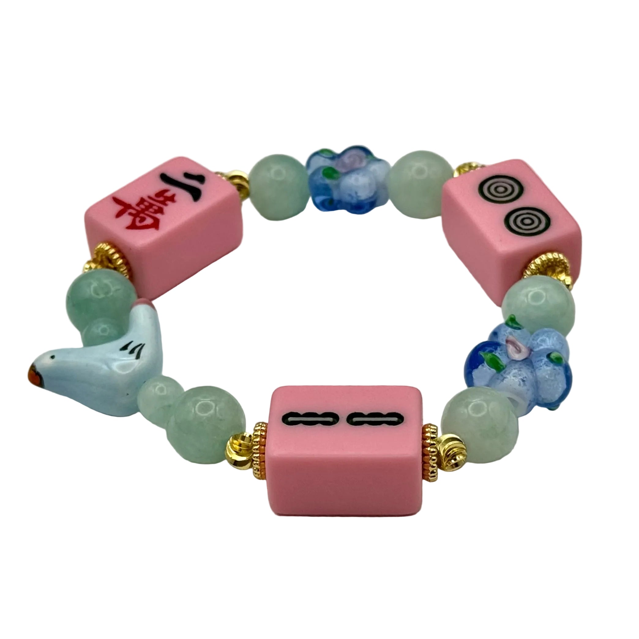 DOT, BAM, CRAK! Mahjong Bubblegum Tile Bracelet
