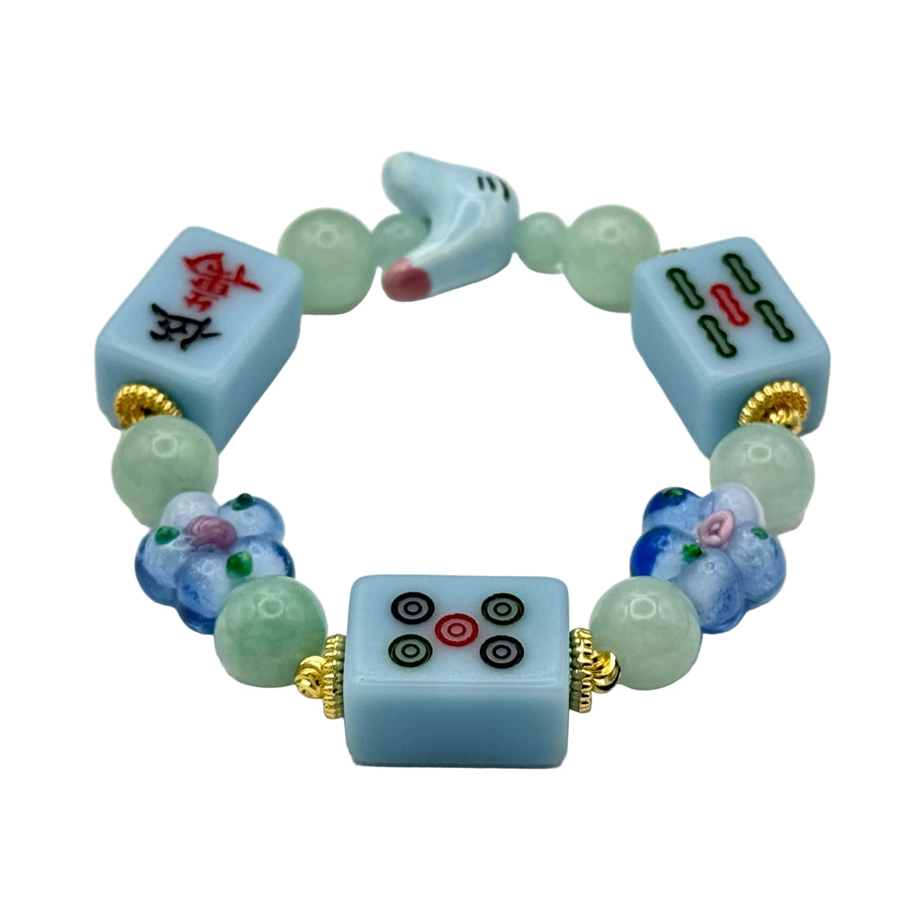 DOT, BAM, CRAK! Mahjong Blue Tile Bracelet