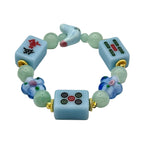 DOT, BAM, CRAK! Mahjong Blue Tile Bracelet