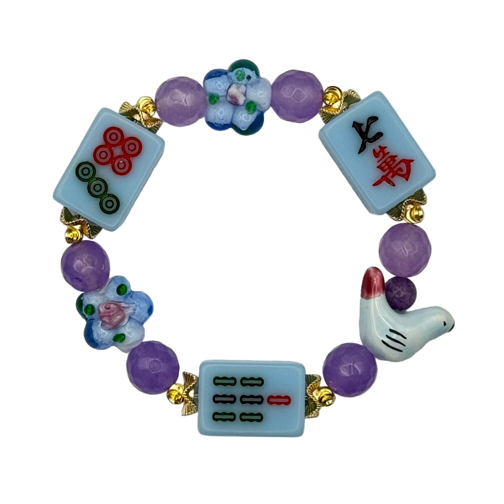 DOT, BAM, CRAK! Mahjong Blue Tile Bracelet
