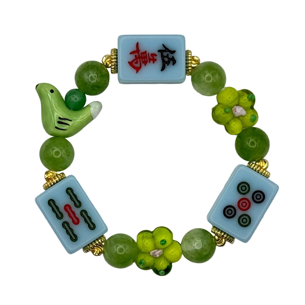 DOT, BAM, CRAK! Mahjong Blue Tile Bracelet