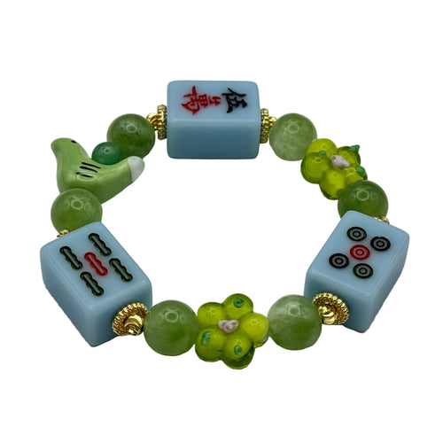 DOT, BAM, CRAK! Mahjong Blue Tile Bracelet