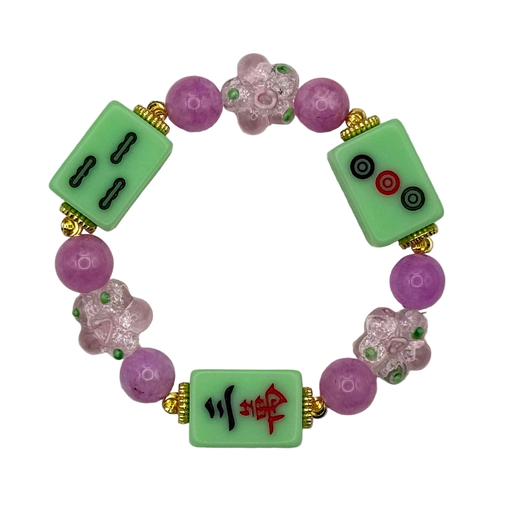 DOT, BAM, CRAK! Mahjong Green Tile Bracelet