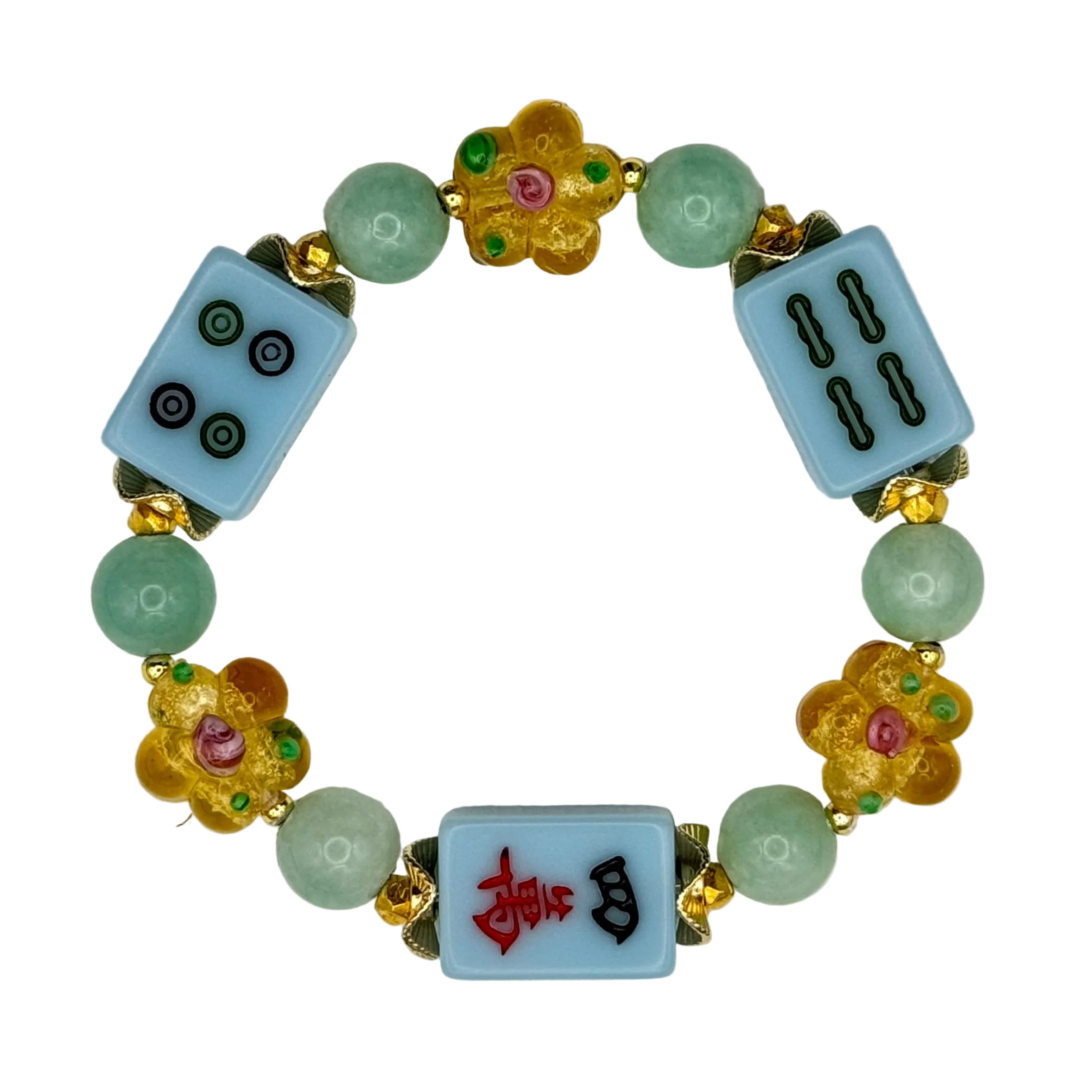DOT, BAM, CRAK! Mahjong Blue Tile Bracelet
