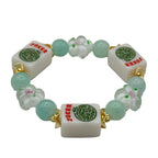 DOT, BAM, CRAK! Mahjong White Joker Tile Bracelet