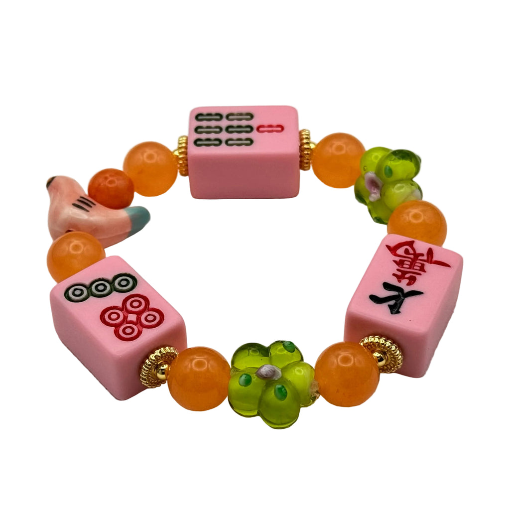 DOT, BAM, CRAK! Mahjong Bubblegum Tile Bracelet