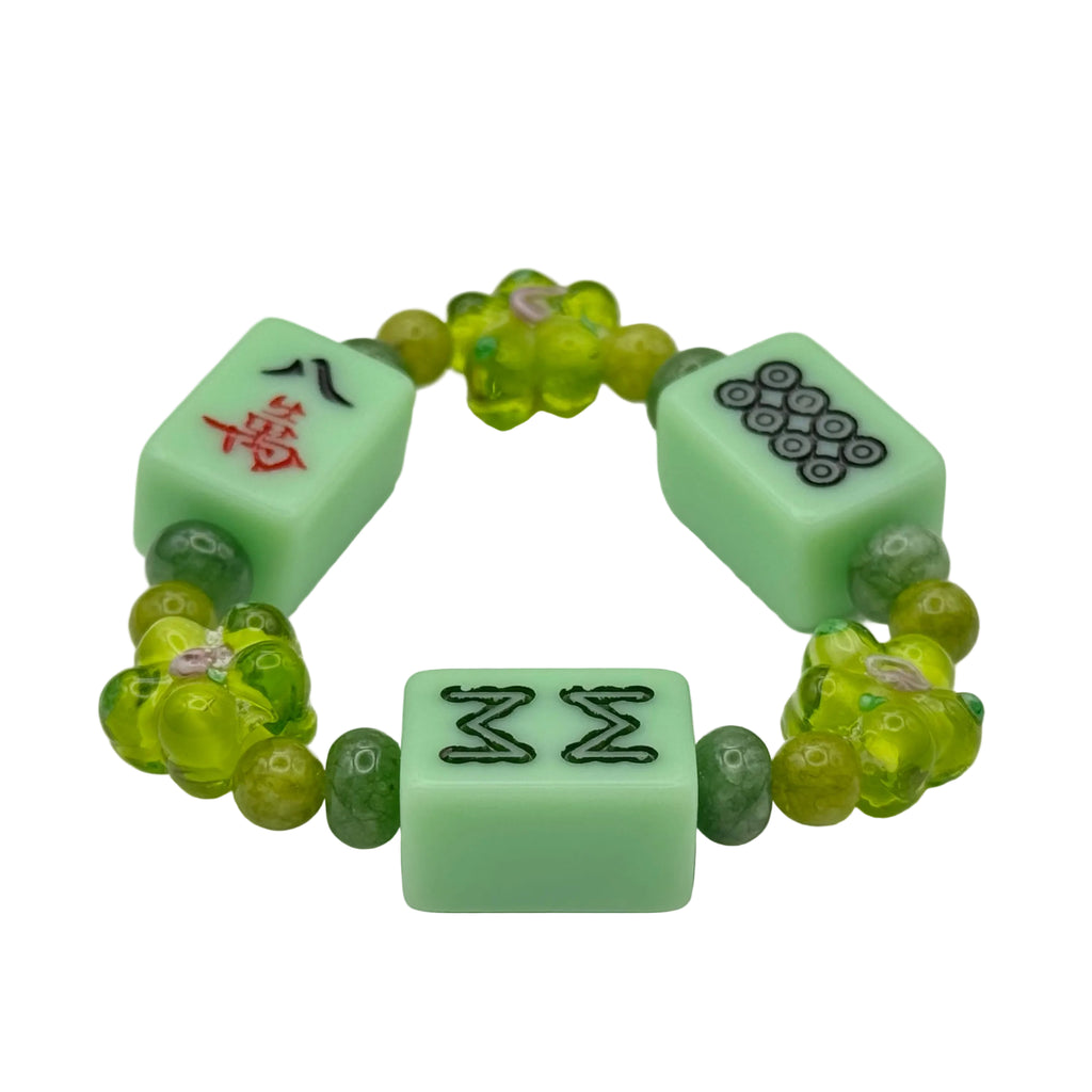 Green Mini Mahjong Tile Bracelet