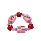Bubblegum Mini Mahjong Tile Bracelet