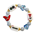 RED, WHITE, and BLUE! Mahjong White Tile Bracelet