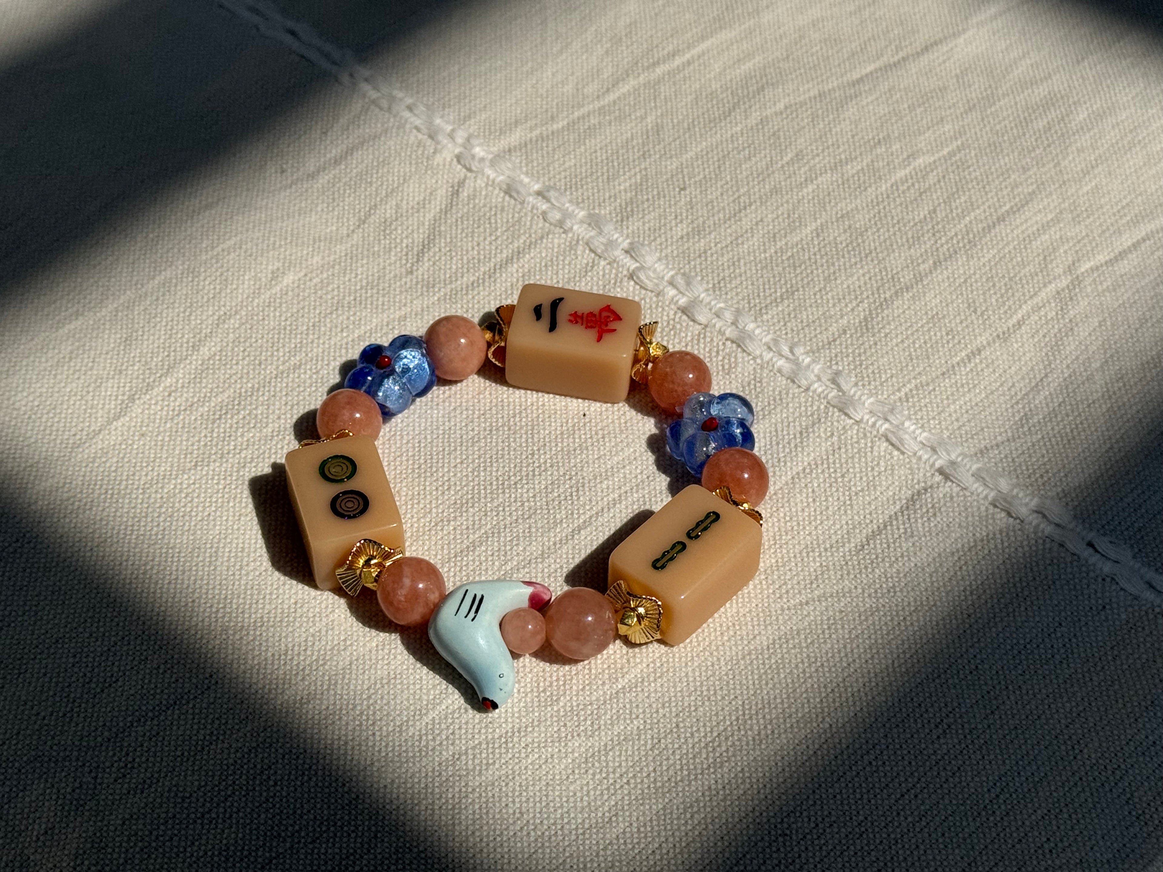 DOT, BAM, CRAK! Mahjong Nude Tile Bracelet