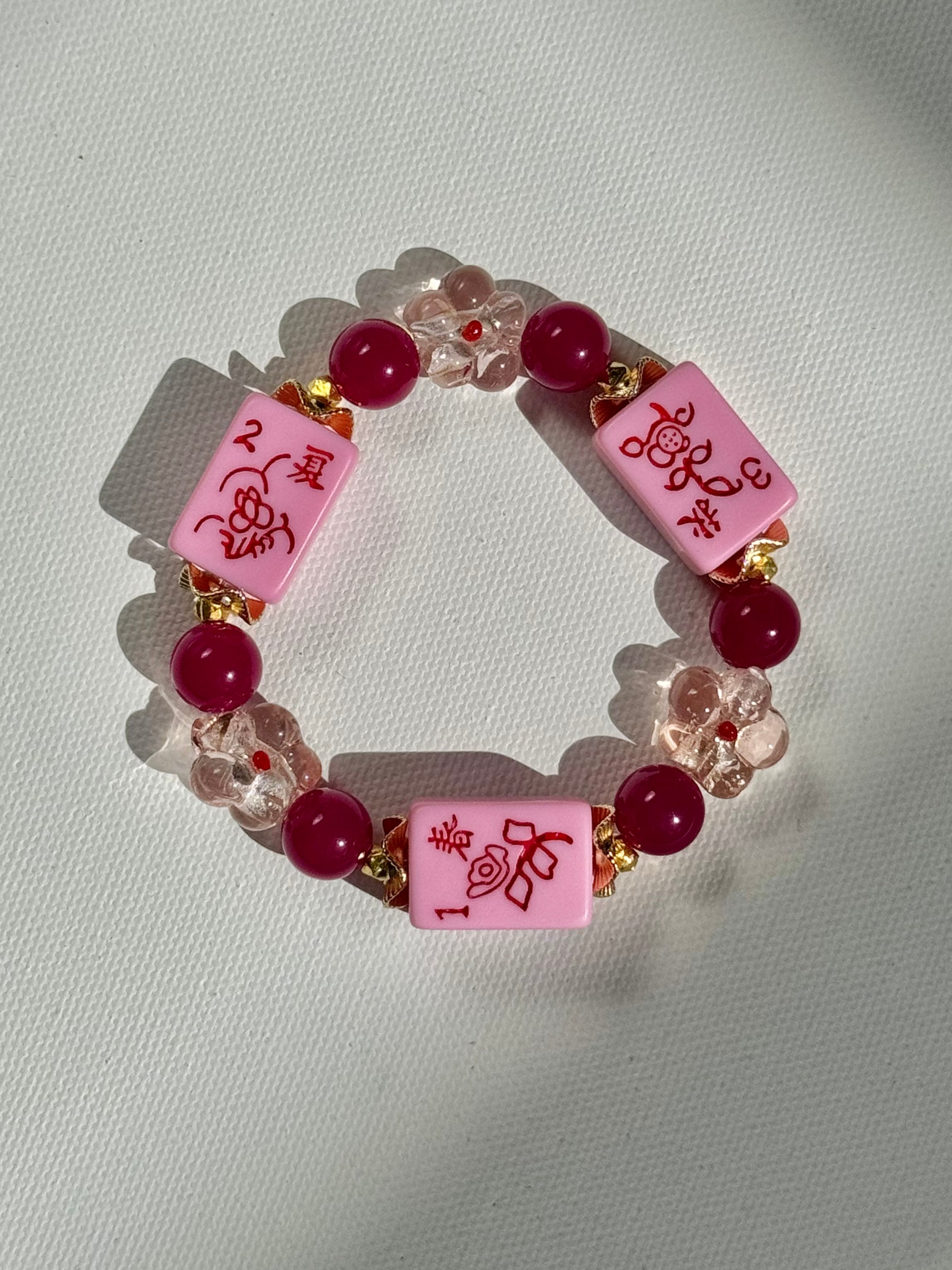 DOT, BAM, CRAK! Mahjong Bubblegum Tile Bracelet