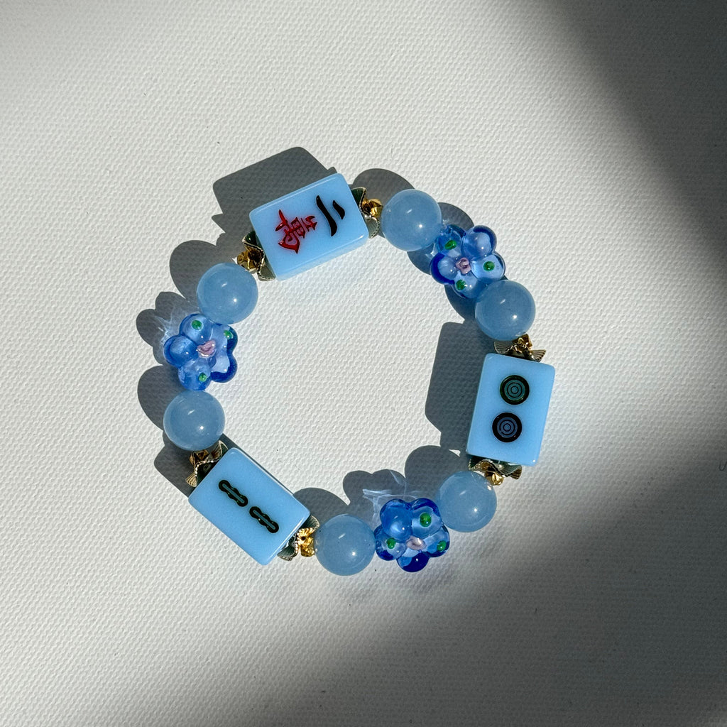 DOT, BAM, CRAK! Mahjong Blue Tile Bracelet