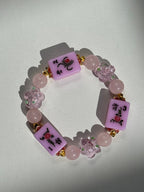DOT, BAM, CRAK! Mahjong Light Pink Tile Bracelet