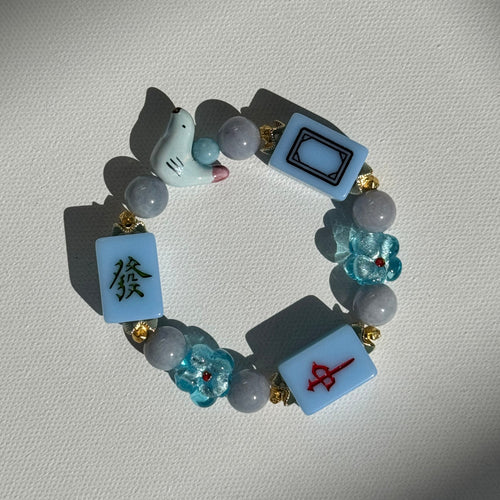 DOT, BAM, CRAK! Mahjong Blue Tile Bracelet