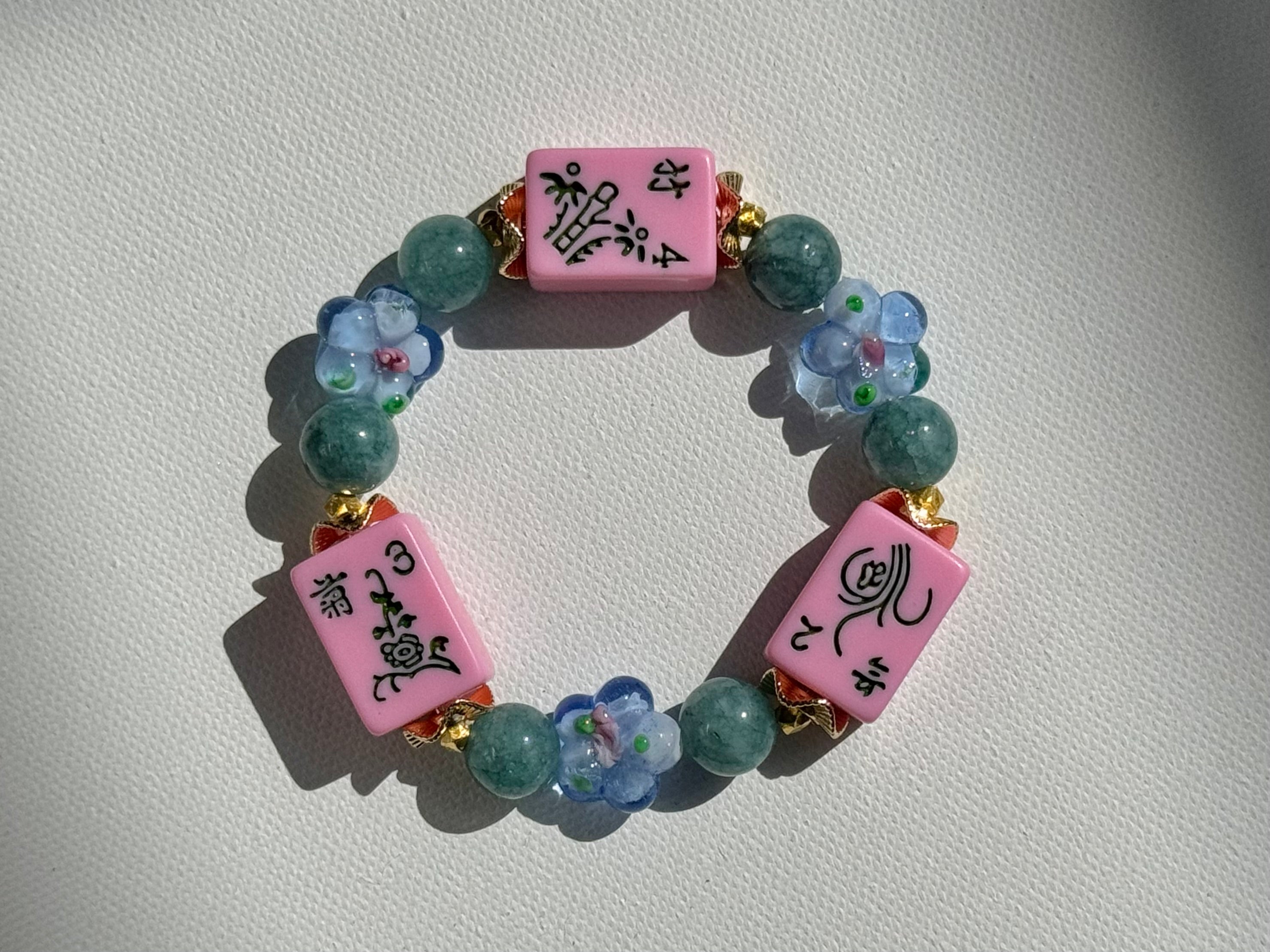 DOT, BAM, CRAK! Mahjong Bubblegum Tile Bracelet