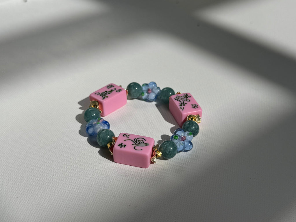 DOT, BAM, CRAK! Mahjong Bubblegum Tile Bracelet