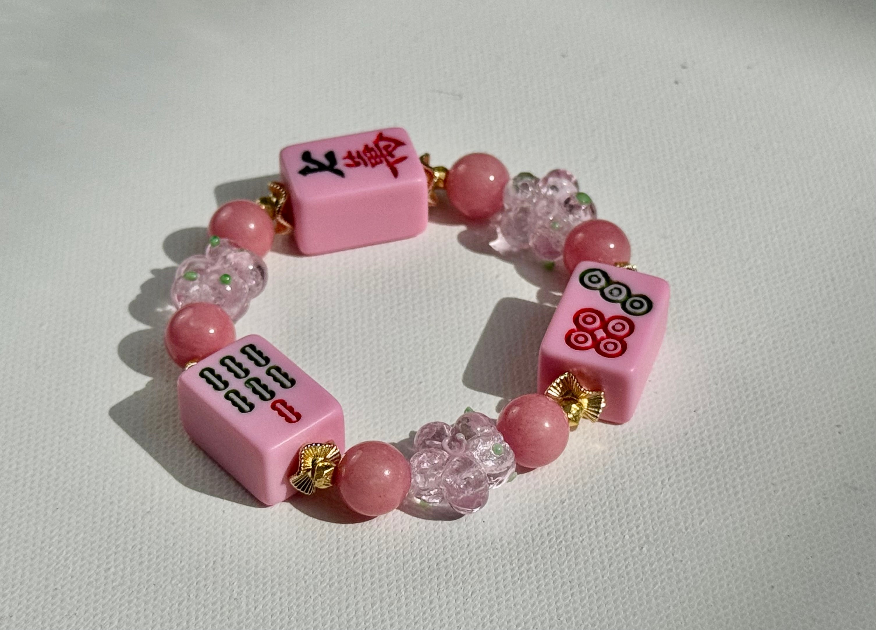 DOT, BAM, CRAK! Mahjong Bubblegum Tile Bracelet